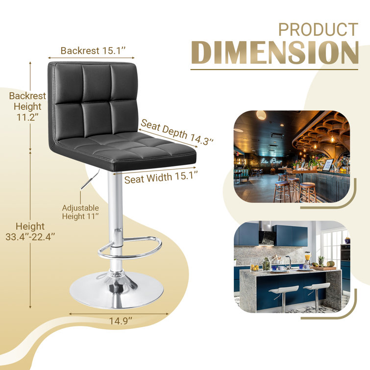 Renea adjustable height swivel 2025 bar stool orren ellis upholstery